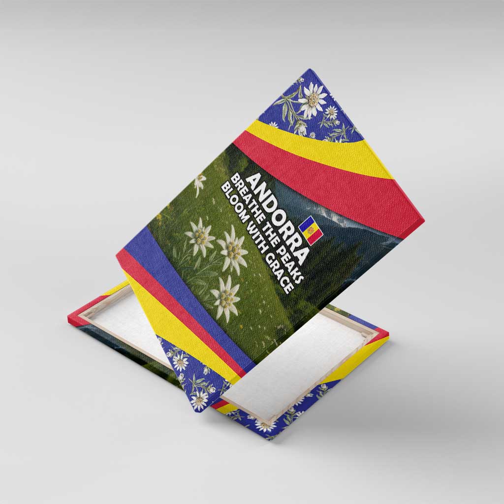 Andorra Canvas Wall Art with Edelweiss Mountain Landscape Design - Wonder Print Shop