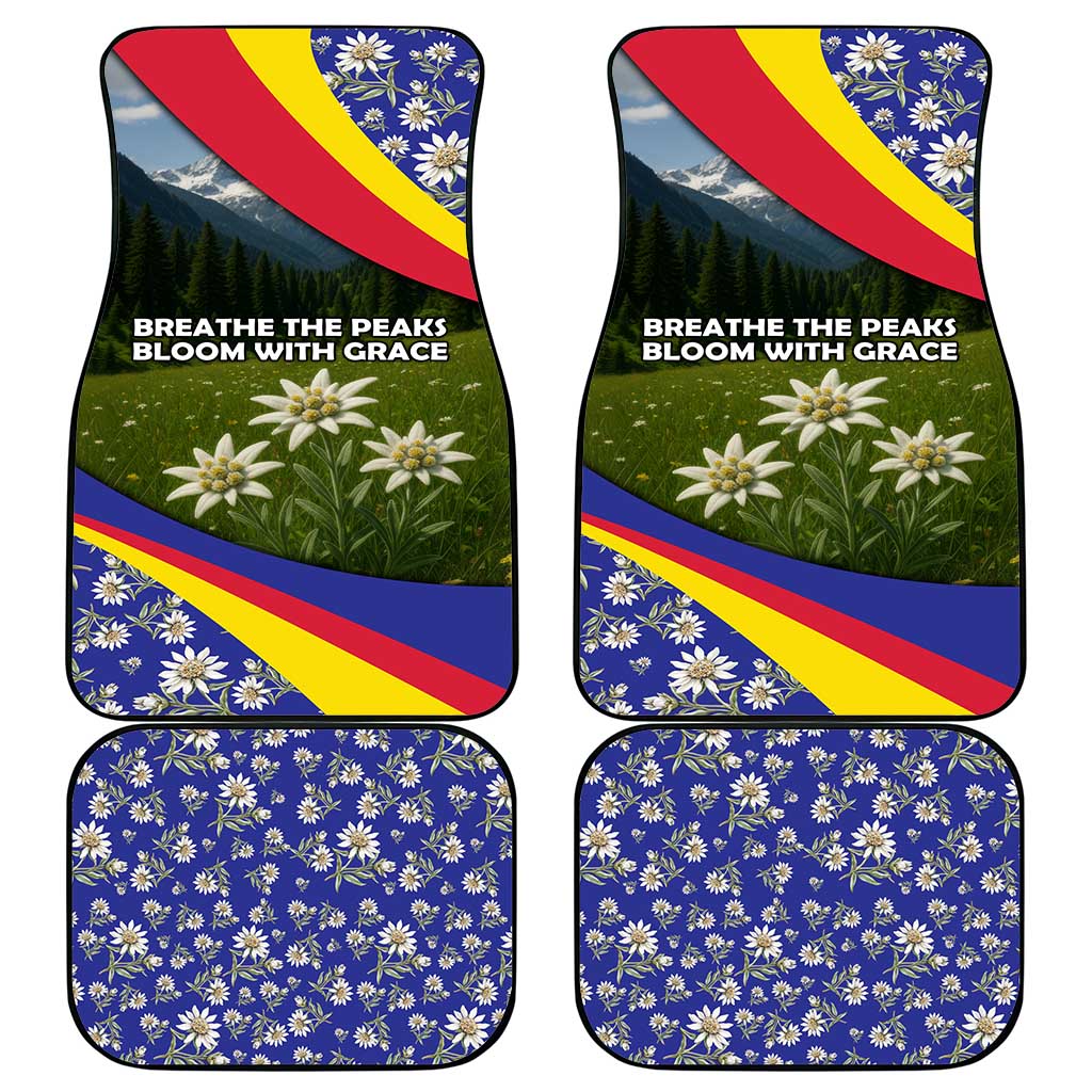 Andorra Car Mats with Edelweiss Mountain Landscape Design - Wonder Print Shop