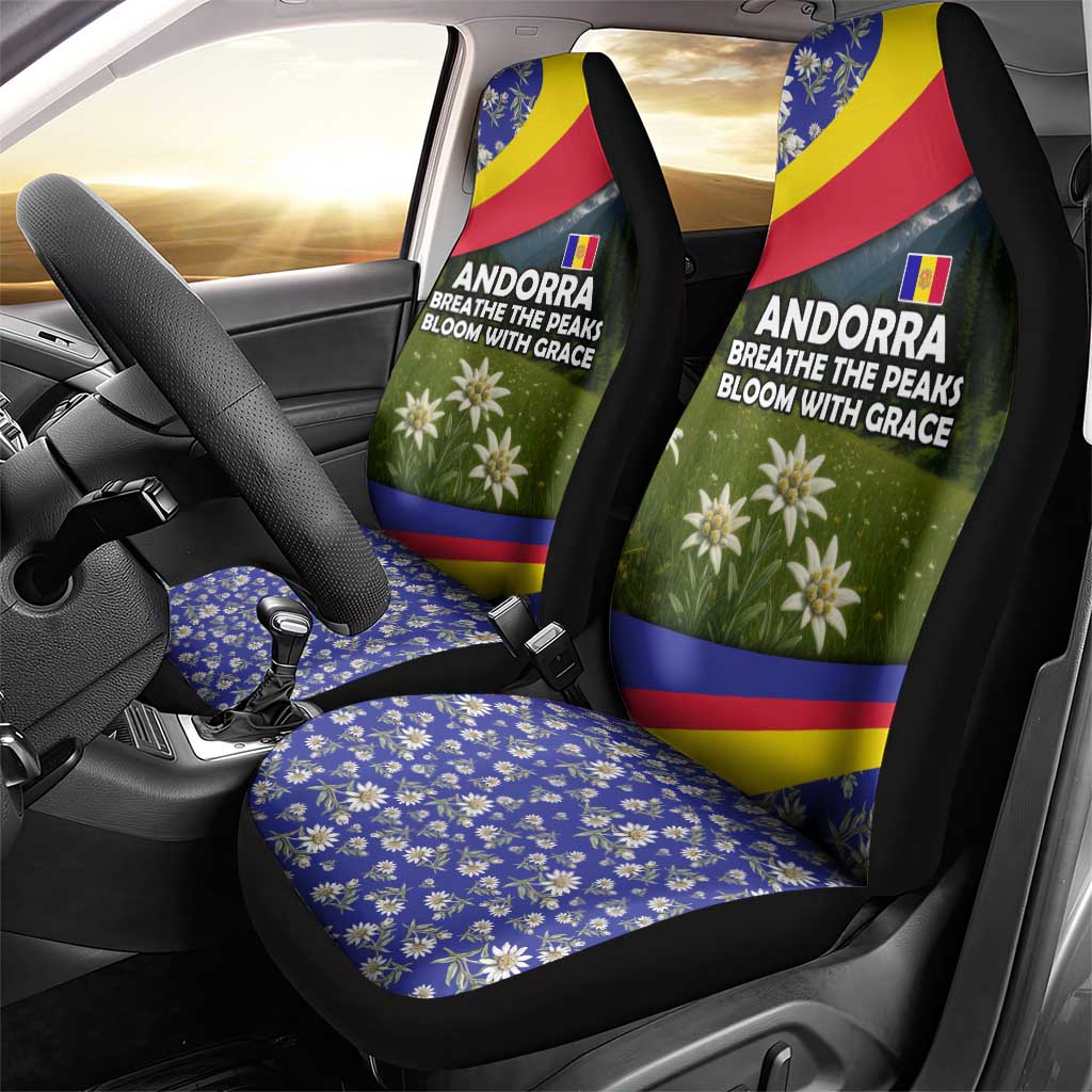 Andorra Car Seat Cover with Edelweiss Mountain Landscape Design - Wonder Print Shop