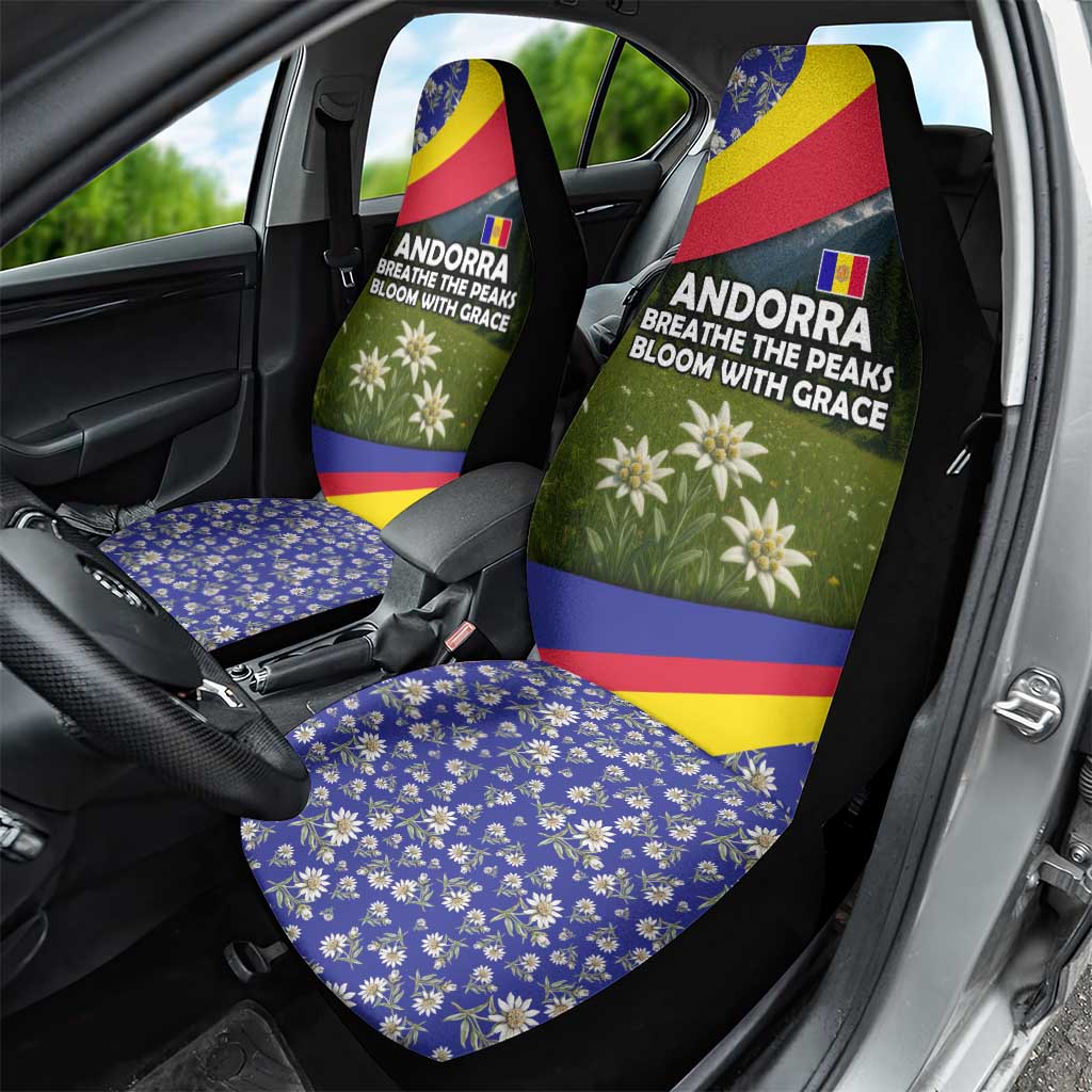 Andorra Car Seat Cover with Edelweiss Mountain Landscape Design - Wonder Print Shop