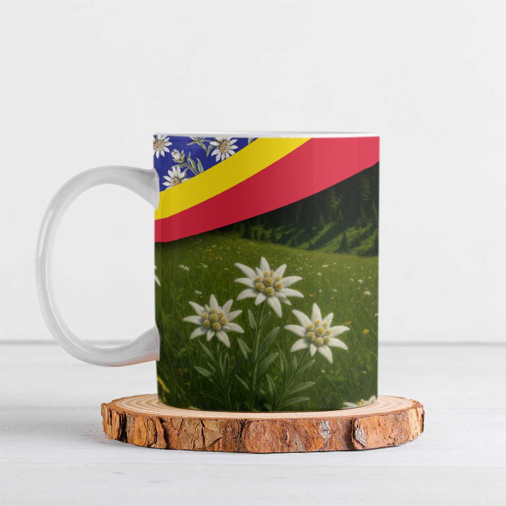 Andorra Ceramic Mug with Edelweiss Mountain Landscape Design - Wonder Print Shop