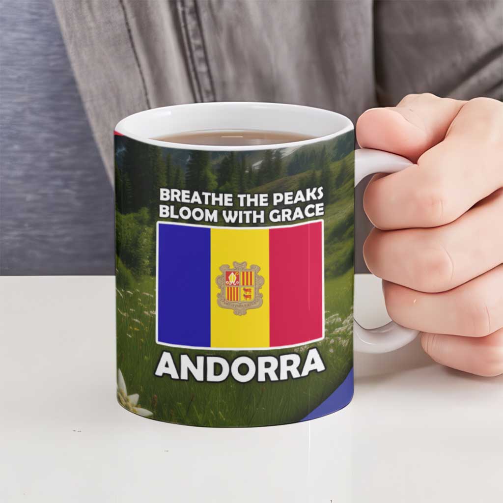 Andorra Ceramic Mug with Edelweiss Mountain Landscape Design - Wonder Print Shop
