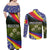 Andorra Couples Matching Off Shoulder Maxi Dress and Long Sleeve Button Shirt with Edelweiss Mountain Landscape Design - Wonder Print Shop