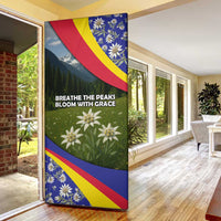 Andorra Door Cover with Edelweiss Mountain Landscape Design - Wonder Print Shop