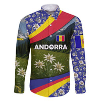 Andorra Family Matching Long Sleeve Bodycon Dress and Hawaiian Shirt with Edelweiss Mountain Landscape Design - Wonder Print Shop