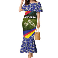 Andorra Family Matching Mermaid Dress and Hawaiian Shirt with Edelweiss Mountain Landscape Design - Wonder Print Shop