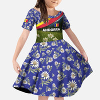 Andorra Family Matching Off Shoulder Maxi Dress and Hawaiian Shirt with Edelweiss Mountain Landscape Design - Wonder Print Shop