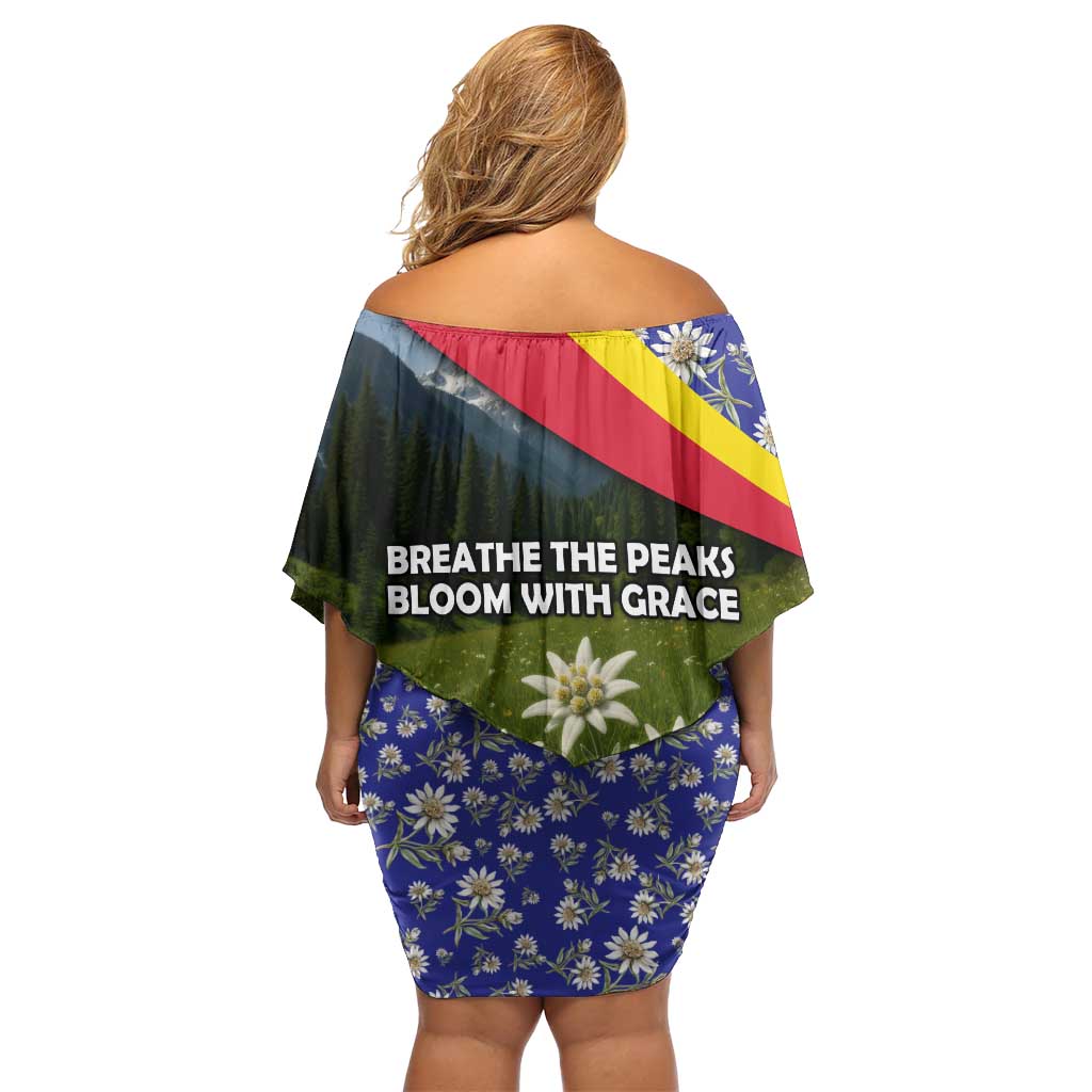 Andorra Family Matching Off Shoulder Short Dress and Hawaiian Shirt with Edelweiss Mountain Landscape Design - Wonder Print Shop