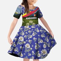 Andorra Family Matching Summer Maxi Dress and Hawaiian Shirt with Edelweiss Mountain Landscape Design - Wonder Print Shop