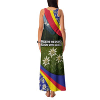 Andorra Family Matching Tank Maxi Dress and Hawaiian Shirt with Edelweiss Mountain Landscape Design - Wonder Print Shop