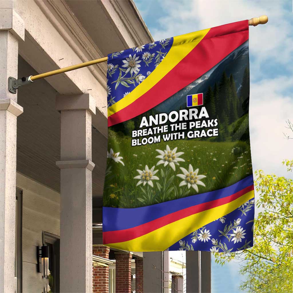 Andorra Garden Flag with Edelweiss Mountain Landscape Design - Wonder Print Shop