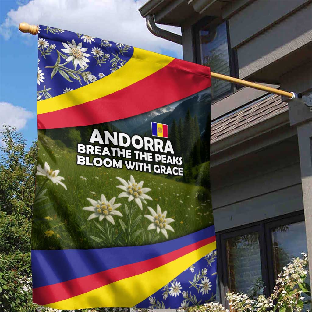 Andorra Garden Flag with Edelweiss Mountain Landscape Design - Wonder Print Shop