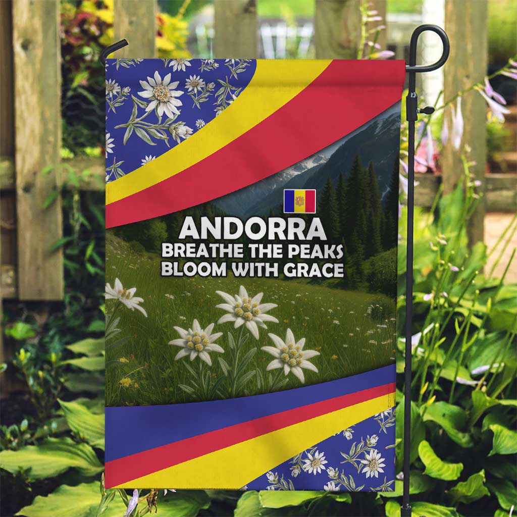Andorra Garden Flag with Edelweiss Mountain Landscape Design - Wonder Print Shop