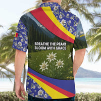 Andorra Hawaiian Shirt with Edelweiss Mountain Landscape Design - Wonder Print Shop