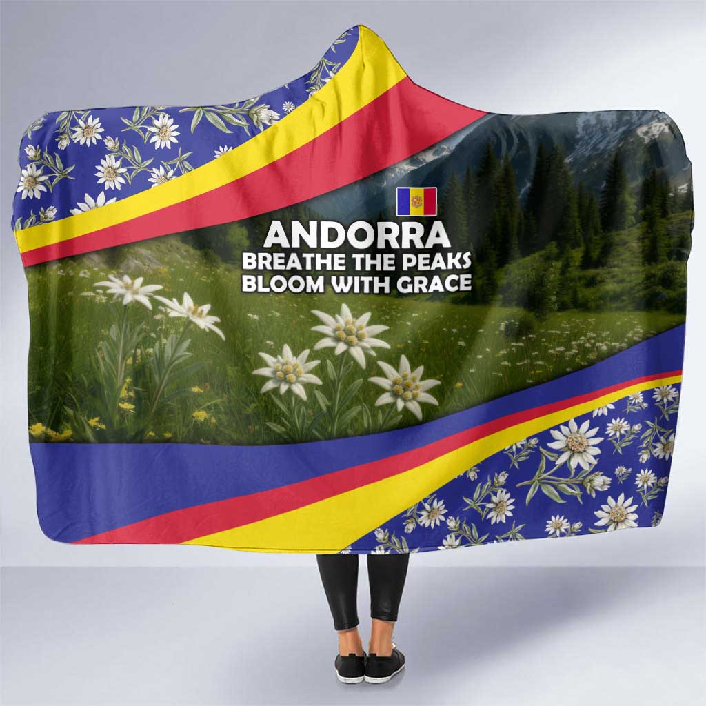 Andorra Hooded Blanket with Edelweiss Mountain Landscape Design - Wonder Print Shop