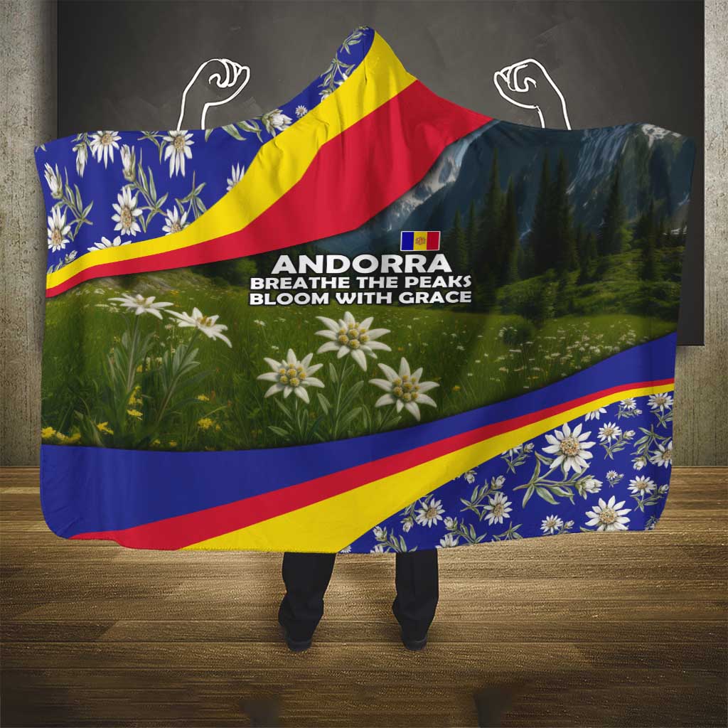 Andorra Hooded Blanket with Edelweiss Mountain Landscape Design - Wonder Print Shop