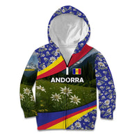 Andorra Kid Hoodie with Edelweiss Mountain Landscape Design - Wonder Print Shop