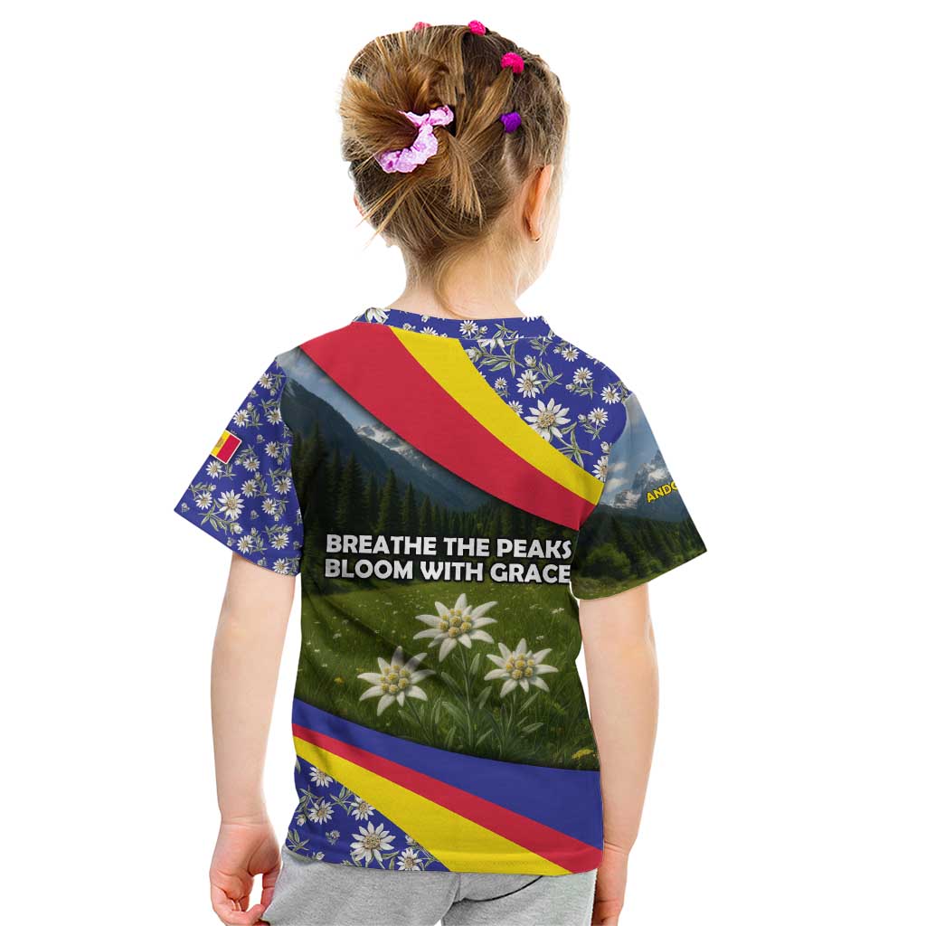 Andorra Kid T Shirt with Edelweiss Mountain Landscape Design - Wonder Print Shop
