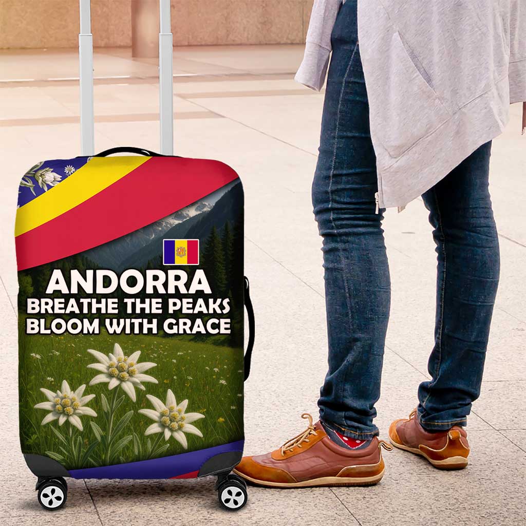 Andorra Luggage Cover with Edelweiss Mountain Landscape Design - Wonder Print Shop
