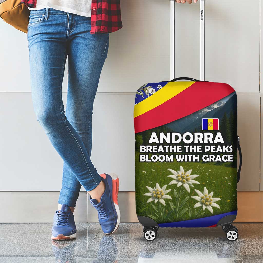 Andorra Luggage Cover with Edelweiss Mountain Landscape Design - Wonder Print Shop