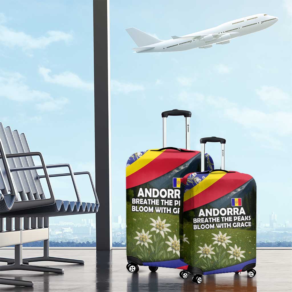 Andorra Luggage Cover with Edelweiss Mountain Landscape Design - Wonder Print Shop