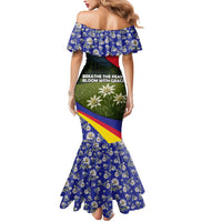 Andorra Mermaid Dress with Edelweiss Mountain Landscape Design - Wonder Print Shop