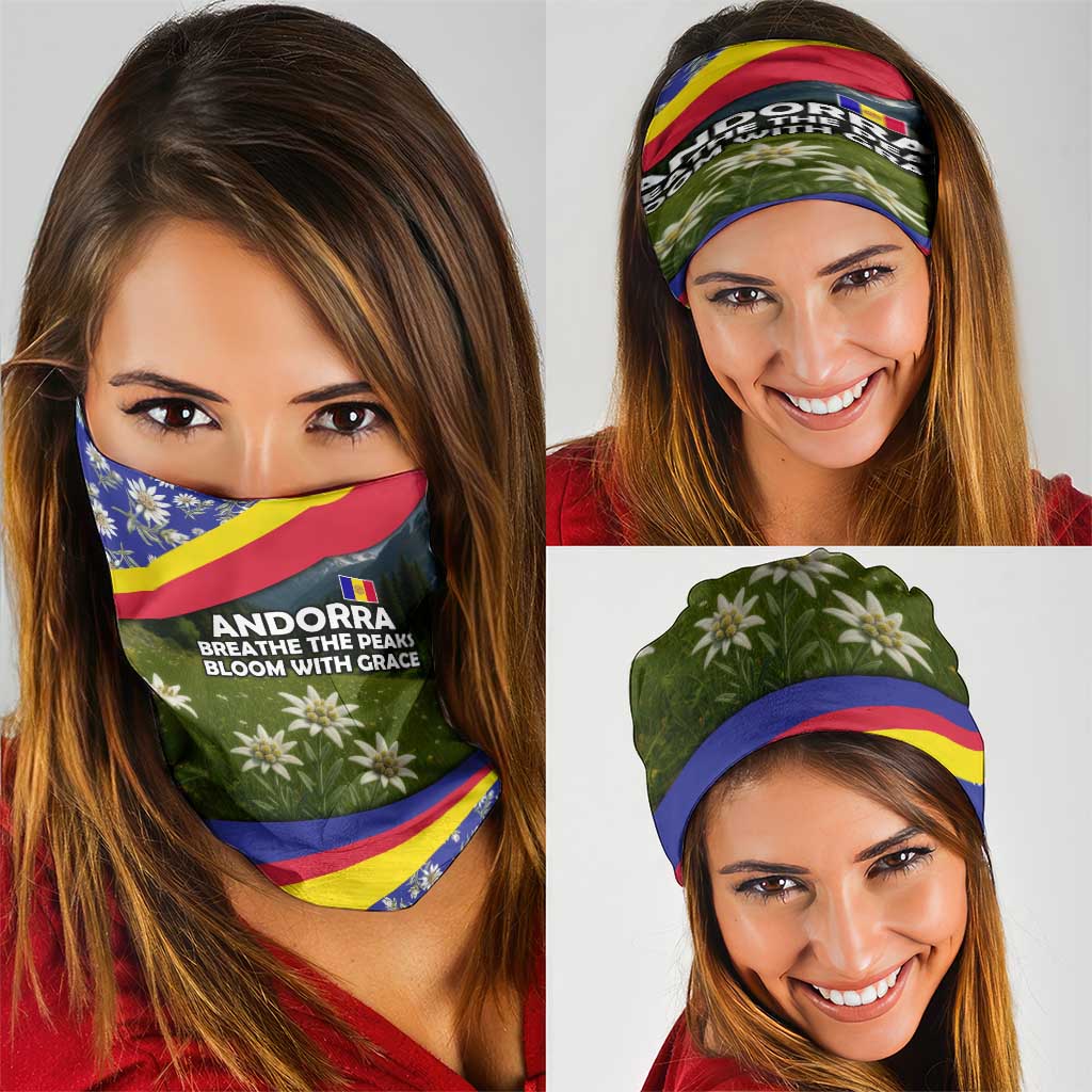 Andorra Neck Gaiter with Edelweiss Mountain Landscape Design TS04