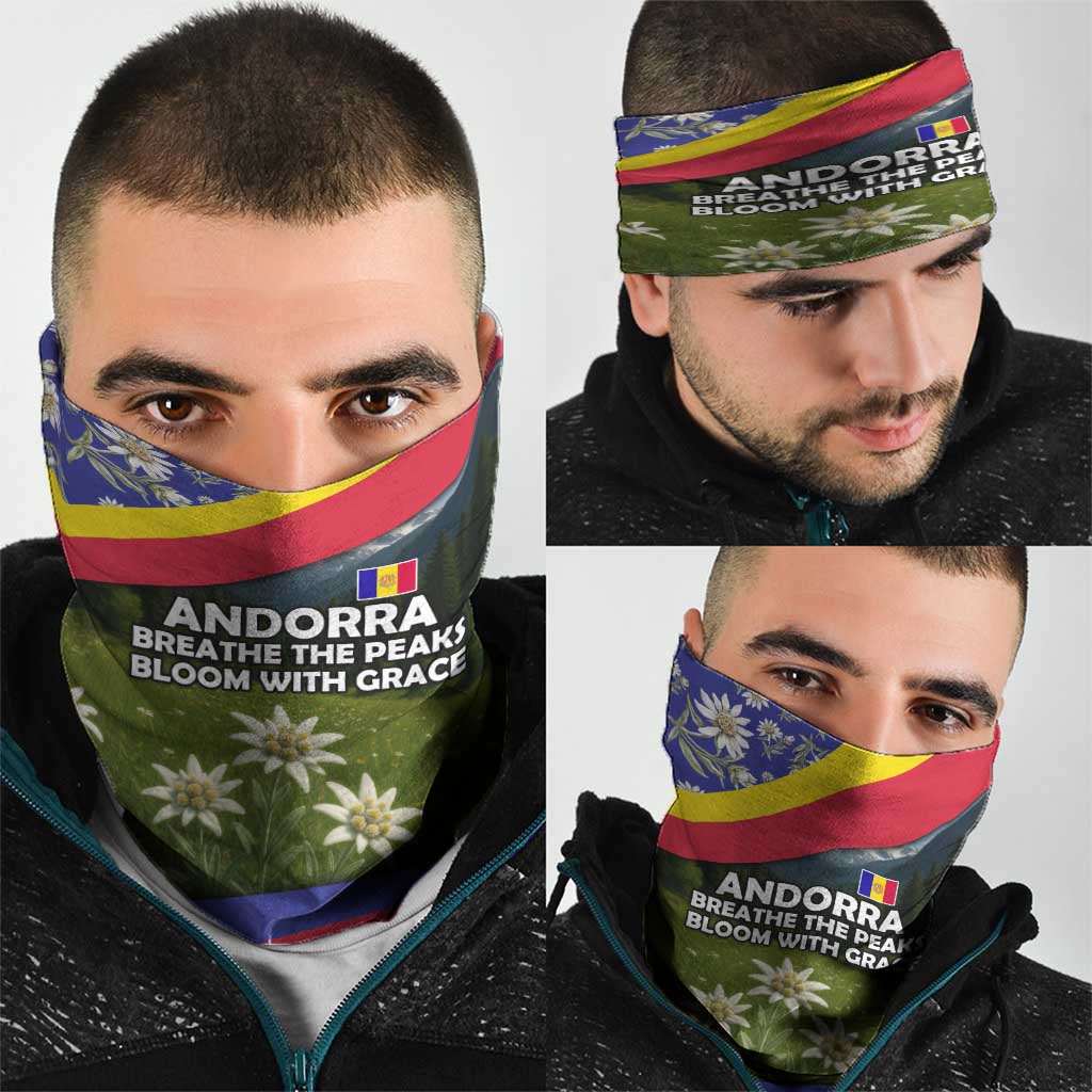 Andorra Neck Gaiter with Edelweiss Mountain Landscape Design TS04