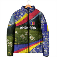 Andorra Padded Jacket with Edelweiss Mountain Landscape Design - Wonder Print Shop