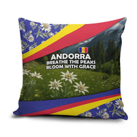 Andorra Pillow Cover with Edelweiss Mountain Landscape Design - Wonder Print Shop