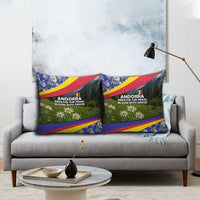 Andorra Pillow Cover with Edelweiss Mountain Landscape Design - Wonder Print Shop