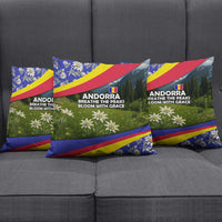 Andorra Pillow Cover with Edelweiss Mountain Landscape Design - Wonder Print Shop