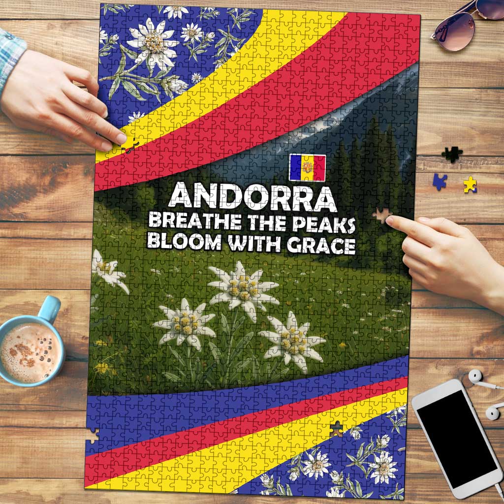 Andorra Puzzle with Edelweiss Mountain Landscape Design - Wonder Print Shop