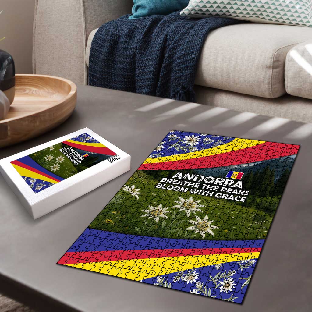 Andorra Puzzle with Edelweiss Mountain Landscape Design - Wonder Print Shop