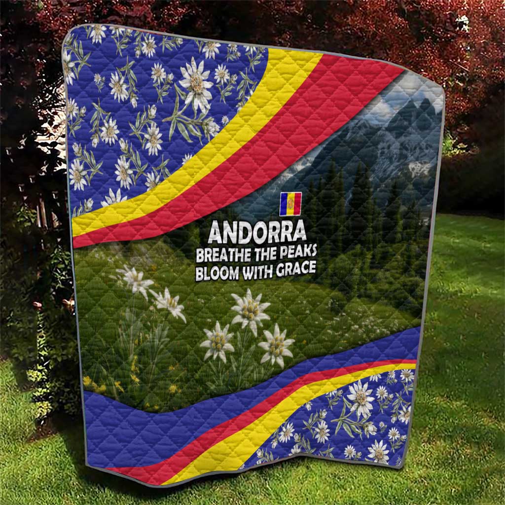 Andorra Quilt with Edelweiss Mountain Landscape Design - Wonder Print Shop