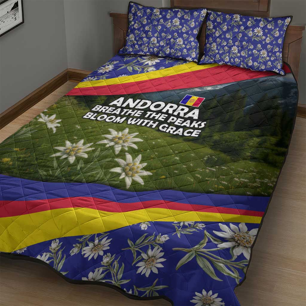 Andorra Quilt Bed Set with Edelweiss Mountain Landscape Design - Wonder Print Shop