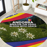 Andorra Round Carpet with Edelweiss Mountain Landscape Design - Wonder Print Shop