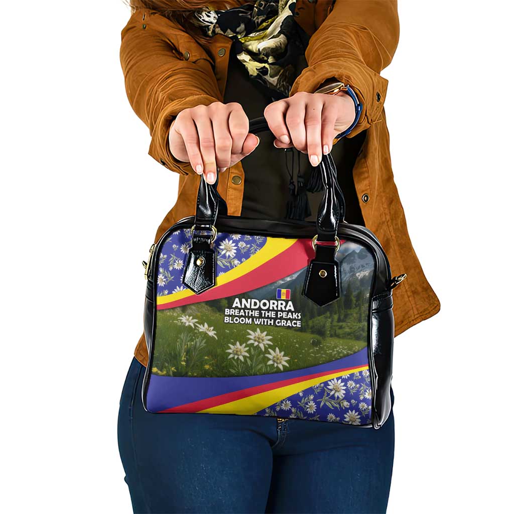 Andorra Shoulder Handbag with Edelweiss Mountain Landscape Design - Wonder Print Shop