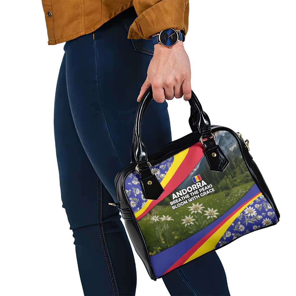 Andorra Shoulder Handbag with Edelweiss Mountain Landscape Design - Wonder Print Shop