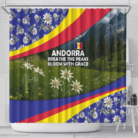 Andorra Shower Curtain with Edelweiss Mountain Landscape Design - Wonder Print Shop