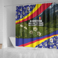 Andorra Shower Curtain with Edelweiss Mountain Landscape Design - Wonder Print Shop