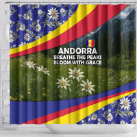 Andorra Shower Curtain with Edelweiss Mountain Landscape Design - Wonder Print Shop