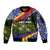 Andorra Sleeve Zip Bomber Jacket with Edelweiss Mountain Landscape Design - Wonder Print Shop