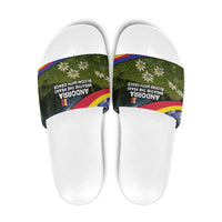 Andorra Slide Sandals with Edelweiss Mountain Landscape Design - Wonder Print Shop