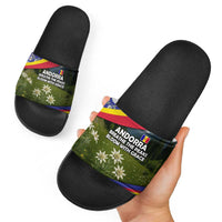 Andorra Slide Sandals with Edelweiss Mountain Landscape Design - Wonder Print Shop