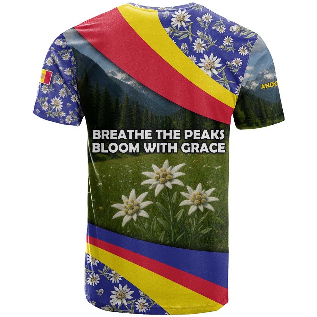 Andorra T Shirt with Edelweiss Mountain Landscape Design - Wonder Print Shop