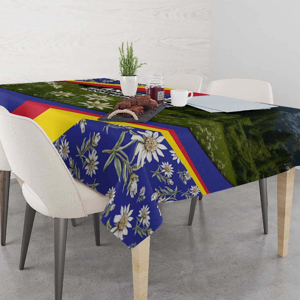 Andorra Tablecloth with Edelweiss Mountain Landscape Design - Wonder Print Shop