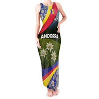 Andorra Tank Maxi Dress with Edelweiss Mountain Landscape Design - Wonder Print Shop