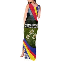 Andorra Tank Maxi Dress with Edelweiss Mountain Landscape Design - Wonder Print Shop