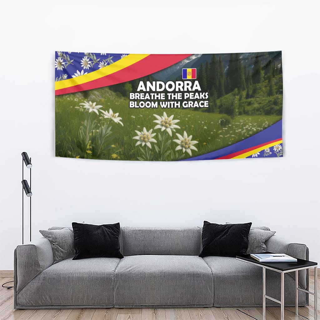 Andorra Tapestry with Edelweiss Mountain Landscape Design - Wonder Print Shop
